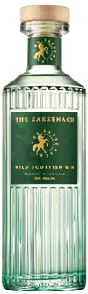 The Sassenach Wild Scottish Gin bottle, capturing vibrant Scottish botanicals in sleek packaging.