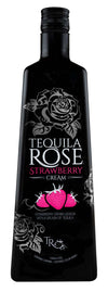 Tequila Rose Strawberry Cream Liqueur 750 ML bottle with black label and pink accents.