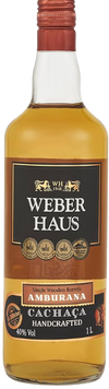 Weber Haus Cachaca Handmade Amburana 1L bottle with label.