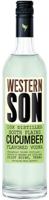 Western Son 10X Distilled South Plains Cucumber Flavored Vodka 1L bottle with crisp cucumber flavor.