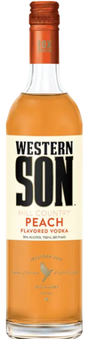 Western Son Peach Flavored Vodka 1L bottle with peach and honey aromas.