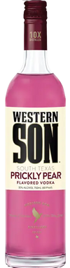Western Son prickly Pear Vodka 750ml bottle with pinkish purple hue.