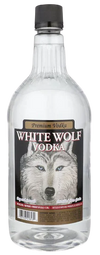 White Wolf Vodka 1.75 L bottle with wolf illustration and premium branding.