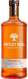 Whitley Neill Blood Orange Gin 750ml bottle with Sicilian blood orange flavor.