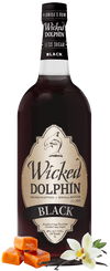 Wicked Dolphin Black Rum 1 L bottle with label featuring a dolphin logo, showcasing handcrafted Florida rum.