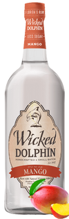 Wicked Dolphin Mango Rum 750 ML bottle with natural Florida mango flavor, crafted in Cape Coral.