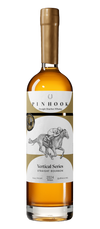 Pinhook Bourbon Whiskey Ver 9YR Gold 750 ML bottle with gold label featuring horse illustration.
