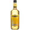 Dekuyper Creme De Banane 750 ML bottle with golden liqueur and banana illustration.