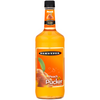 Dekuyper Sour Peach Schnapps Pucker 1L bottle with vibrant orange packaging.