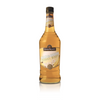 Hiram Walker Creme De Banane 1L bottle with bright yellow liqueur.