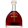 D'Usse Cognac VSOP bottle with rich amber liquid, 750ml, showcasing the iconic gold cross on a clear glass design.