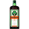 Jagermeister Herbal Liqueur 1.75 L bottle with label featuring 56 botanicals and iconic stag logo.