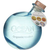 Ocean Vodka 80 organic vodka bottle with award-winning labels, distilled from organic sugar cane and ocean mineral water.