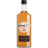 Burnett's Spiced Rum 750ml bottle with amber liquid and black cap, labeled premium spiced rum.