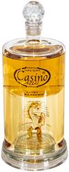 Casino Azul Extra Anejo Tequila bottle with deep golden color and decorative cap, 750 ML.