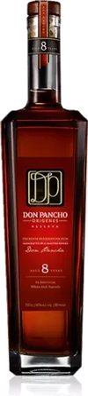 Bottle of Don Pancho Aged Rum Reserva 8 Yr 80 Proof 750 ML with rich oak and caramel notes