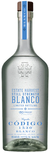 Bottle of Codigo 1530 Blanco Still Strength Estate Harvest 90 proof tequila 750 ML
